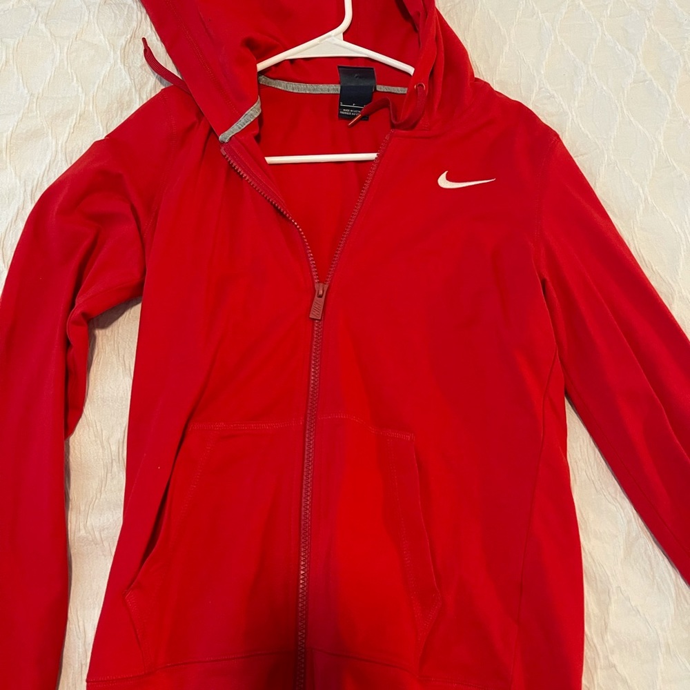 Red Nike zip jacket worn once size small